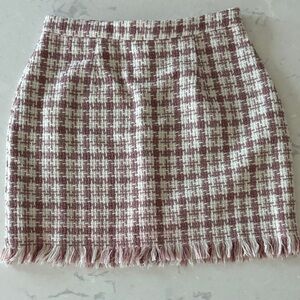 HYFVE Tweed Pencil Skirt in Pink and Cream